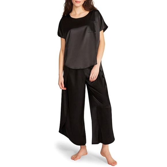 BB Dakota Women's Green or Black Satin 2-Piece Pants & Top Lounge Set NWT - Picture 3 of 8